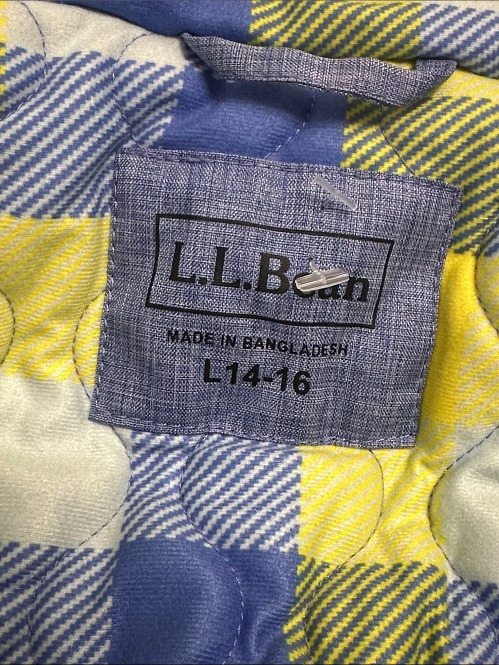 LL Bean Girls Puffer Jacket Blue Large 14/16